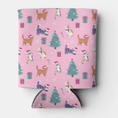 Kerstvakantie Katten en bomen vakantiepatroon Blikjeskoeler (Voorkant)