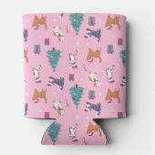 Kerstvakantie Katten en bomen vakantiepatroon Blikjeskoeler (Achterkant)