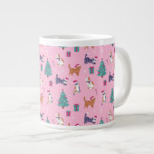 Kerstvakantie Katten en bomen vakantiepatroon Grote Koffiekop (Voorkant rechts)