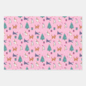 Kerstvakantie Katten en bomen vakantiepatroon Inpakpapier Vel (Voorkant 2)