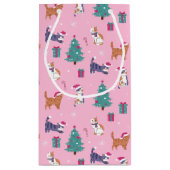 Kerstvakantie Katten en bomen vakantiepatroon Klein Cadeauzakje (Achterkant)