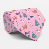 Kerstvakantie Katten en bomen vakantiepatroon Stropdas (Opgerold)