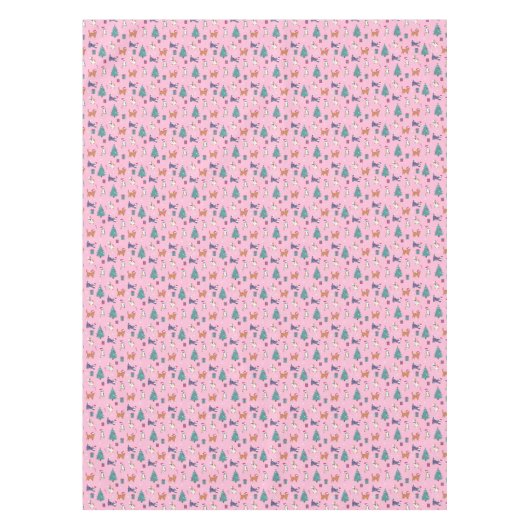 Kerstvakantie Katten en bomen vakantiepatroon Tafelkleed (Voorkant)