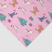 Kerstvakantie Katten en bomen vakantiepatroon Tissuepapier (Detail)