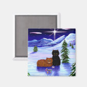 Kerstvakantie kattenmuis Christelijk Magneet (Voorkant / Achterkant)