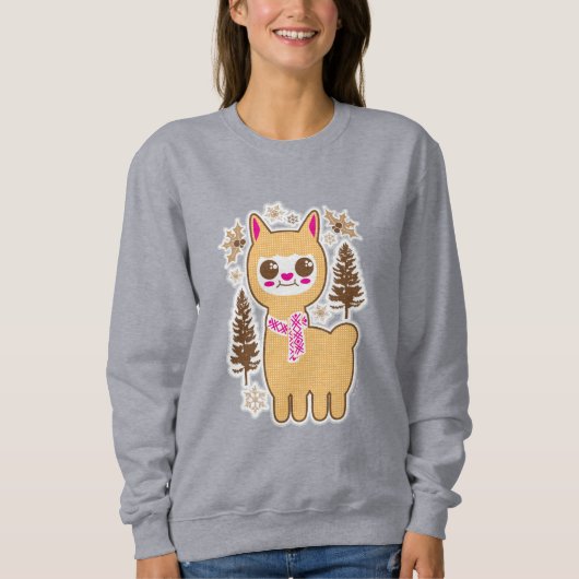 Kerstvakantie Kawaii Llama Trui (Voorkant)