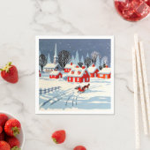  kerstvakantie kerk Winter sneeuwpaard Servet (Insitu)