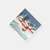  kerstvakantie kerk Winter sneeuwpaard Servet (Hoek)