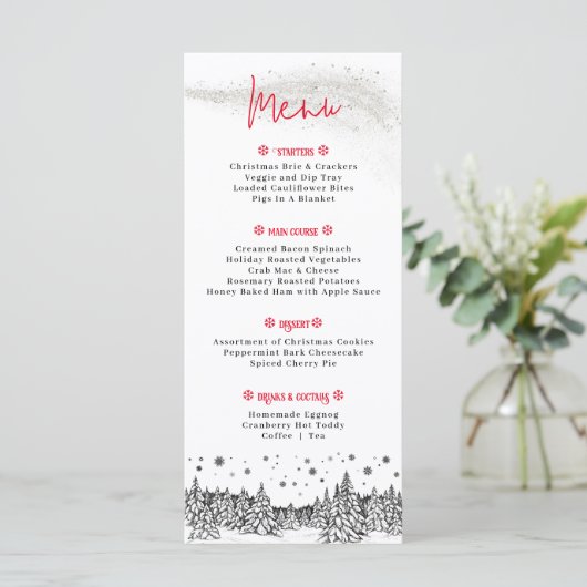 Kerstvakantie Kerst diner Menu (Staand voorkant)