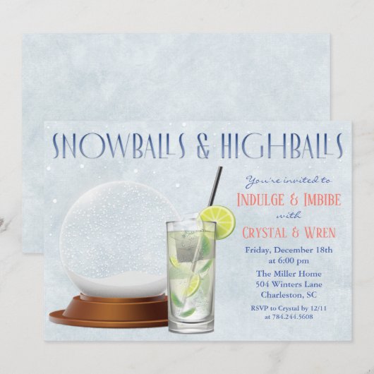 Kerstvakantie Kerstcocktails Kaart (Voorkant / Achterkant)