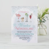 Kerstvakantie Kerstfeest Cocktailparty Uitnodiging (Staand voorkant)