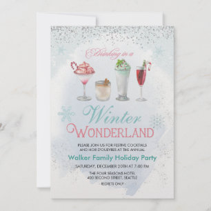 Kerstvakantie Kerstfeest Cocktailparty Uitnodiging