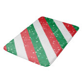 Kerstvakantie Kerstfeest Feestvreugde rood wit gro Badmat (Gekanteld)