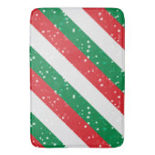 Kerstvakantie Kerstfeest Feestvreugde rood wit gro Badmat (Voorkant Verticaal)