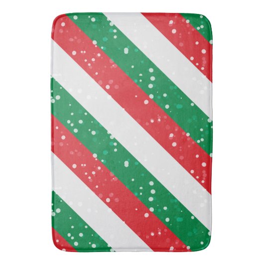 Kerstvakantie Kerstfeest Feestvreugde rood wit gro Badmat (Voorkant Verticaal)