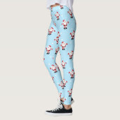 Kerstvakantie Kerstman Blauw Leggings (Links)