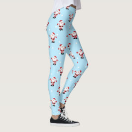 Kerstvakantie Kerstman Blauw Leggings