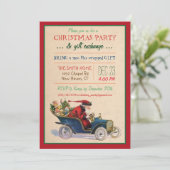 Kerstvakantie Kerstman uitnodiging (Staand voorkant)