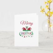 Kerstvakantie Kerstmutsen Vouwbare Kerstkaart Kaart (Gele Bloem)