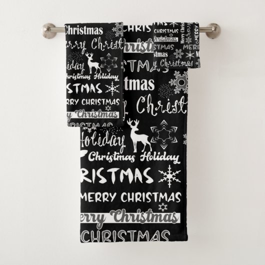 Kerstvakantie, kerstpatroon bad handdoek (Insitu)