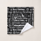Kerstvakantie, kerstpatroon bad handdoek (Wasdoekje)