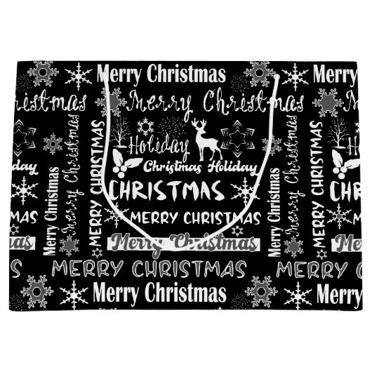 Kerstvakantie, kerstpatroon groot cadeauzakje (Voorkant)