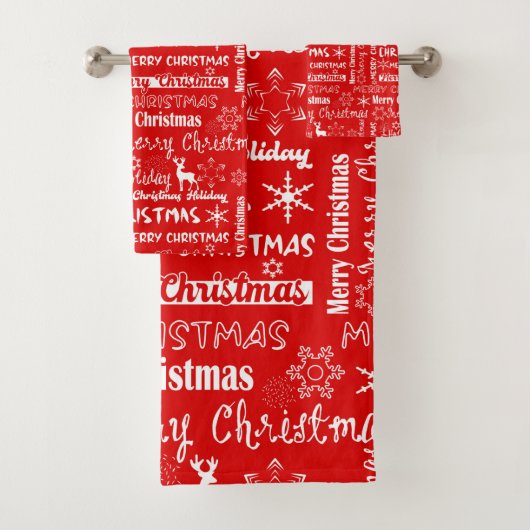 Kerstvakantie, kerstpatroon, winter bad handdoek (Insitu)