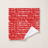 Kerstvakantie, kerstpatroon, winter bad handdoek (Wasdoekje)