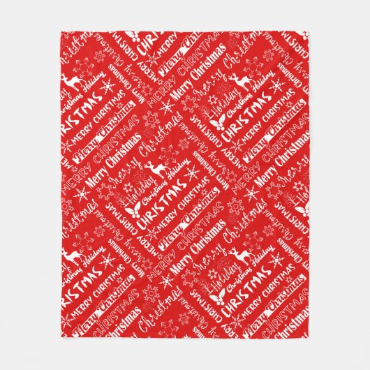 Kerstvakantie, kerstpatroon, winter fleece deken (Voorkant)