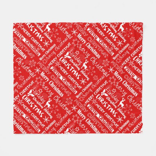 Kerstvakantie, kerstpatroon, winter fleece deken (Voorkant (Horizontaal))