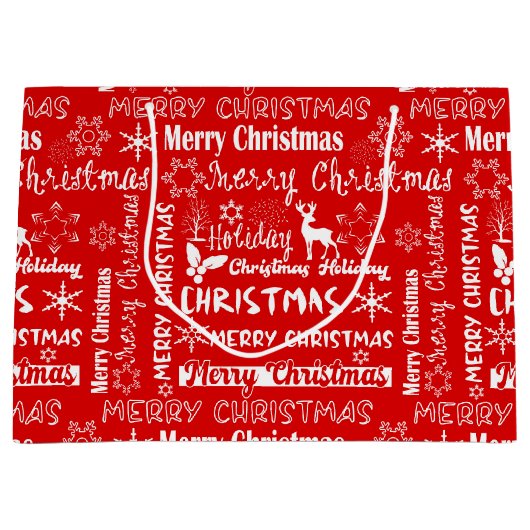 Kerstvakantie, kerstpatroon, winter groot cadeauzakje (Voorkant)