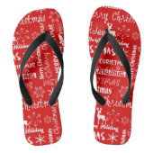 Kerstvakantie, kerstpatroon, winter teenslippers (Voetbed)