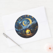 Kerstvakantie Kerststal Geboorte van Jezus Ronde Sticker (Envelop)