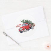 Kerstvakantie Kerststal Ronde Sticker (Envelop)