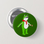 Kerstvakantie Kikker Ronde Button 5,7 Cm (Voorkant /achterkant)