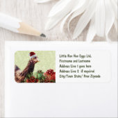 Kerstvakantie Kip in Santa Hat Etiket (Insitu)