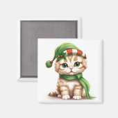 Kerstvakantie Kitten Magnet (Voorkant / Achterkant)