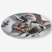 Kerstvakantie Koe in Barnyard Papieren Bordje (Gekanteld)