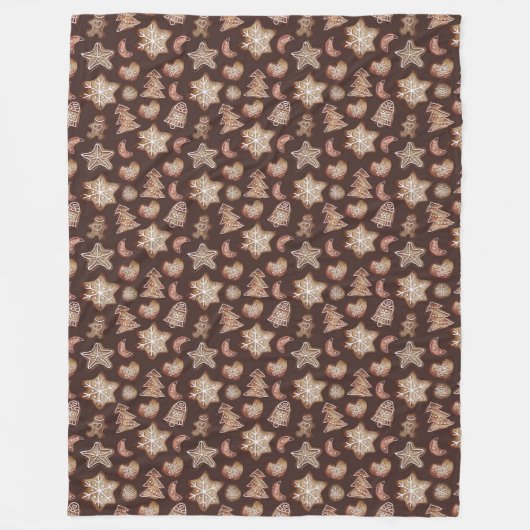 KERSTVAKANTIE KOEKJES FLEECE DEKEN (Voorkant)