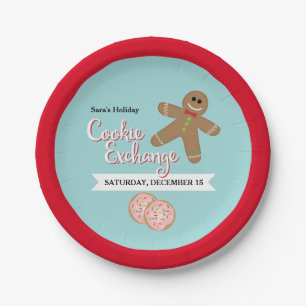 Kerstvakantie Koekjes Uitwisselingsfeest Papieren Bordje