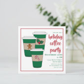 Kerstvakantie koffiebar kaart (Staand voorkant)