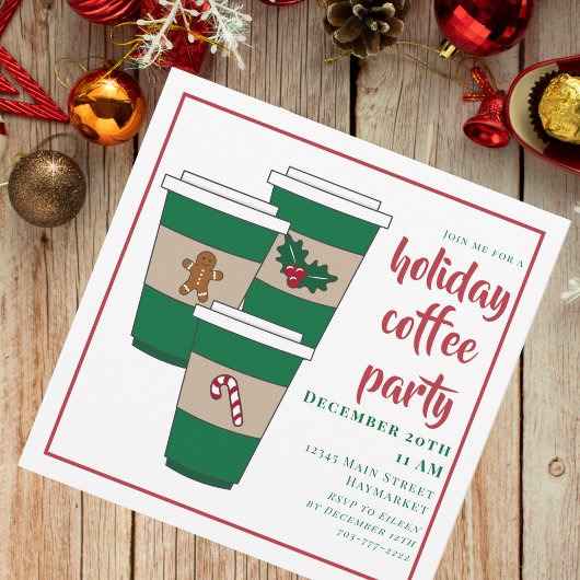 Kerstvakantie koffiebar kaart