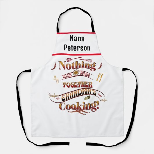 Kerstvakantie kookcadeau oma schort (Voorkant)