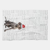 Kerstvakantie Kortharige Pointer Hond Kerstmis Theedoek (Horizontaal)