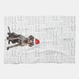 Kerstvakantie Kortharige Pointer Hond Kerstmis Theedoek