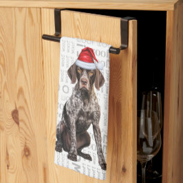 Kerstvakantie Kortharige Pointer Hond Kerstmis Theedoek