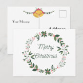 Kerstvakantie Krans Groet Briefkaart (Voorkant / Achterkant)