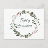 Kerstvakantie Krans Groet Briefkaart (Voorkant)