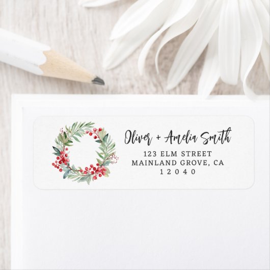 Kerstvakantie krans retour label (Insitu)