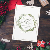 Kerstvakantie krans wenskaart feestdagenkaart